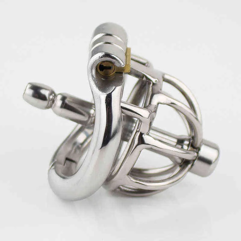 NXY Chastity Device Rings Rostfritt Stål Stealth Lock Man med kateter Kukbur Penis Ringbälte 1210