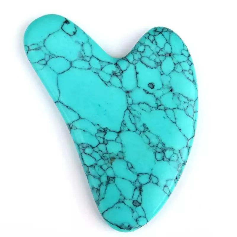 Bleu Howlite Gua Sha outil de soin du visage pierre naturelle Massage cou lifting du visage raffermissant grattage conseil masseur santé maquillage