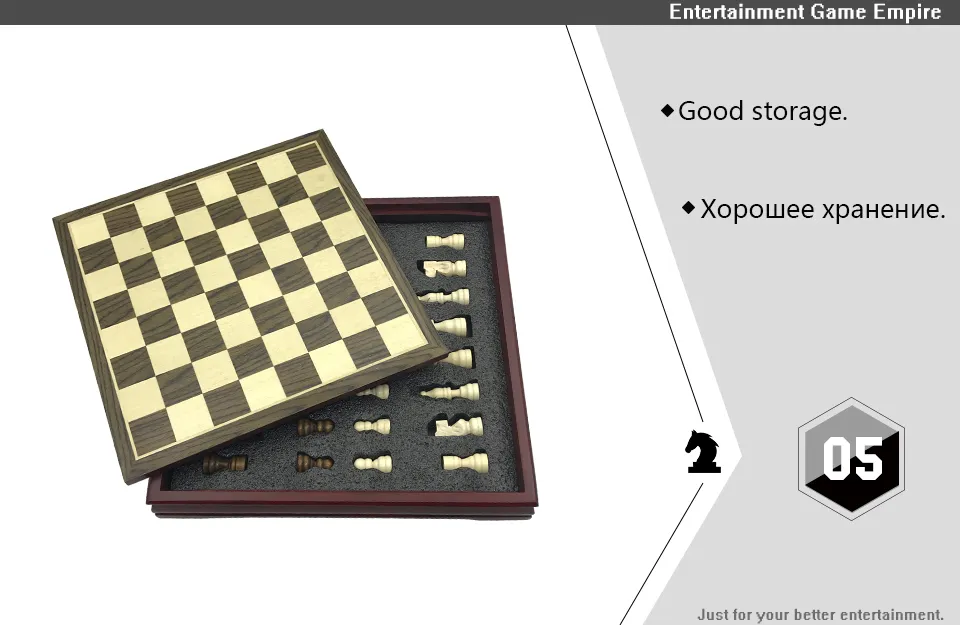 5 Yernea High-quality Wood Chess Game Set Solid Wood Chess Pieces International Chess Coffee Table Wooden Chessboard (5)