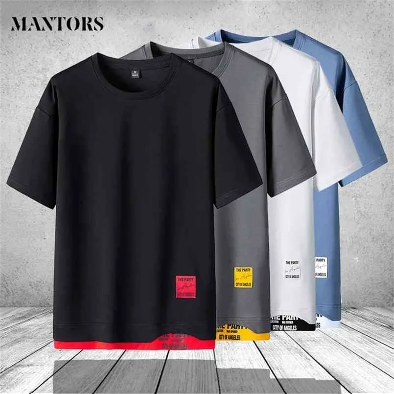 Marca Qualidade Homens T-shirt O-pescoço Forma Soild t - shirts macho tops Tees manga curta camiseta para streetwear grandes 3xl 4xl 210716