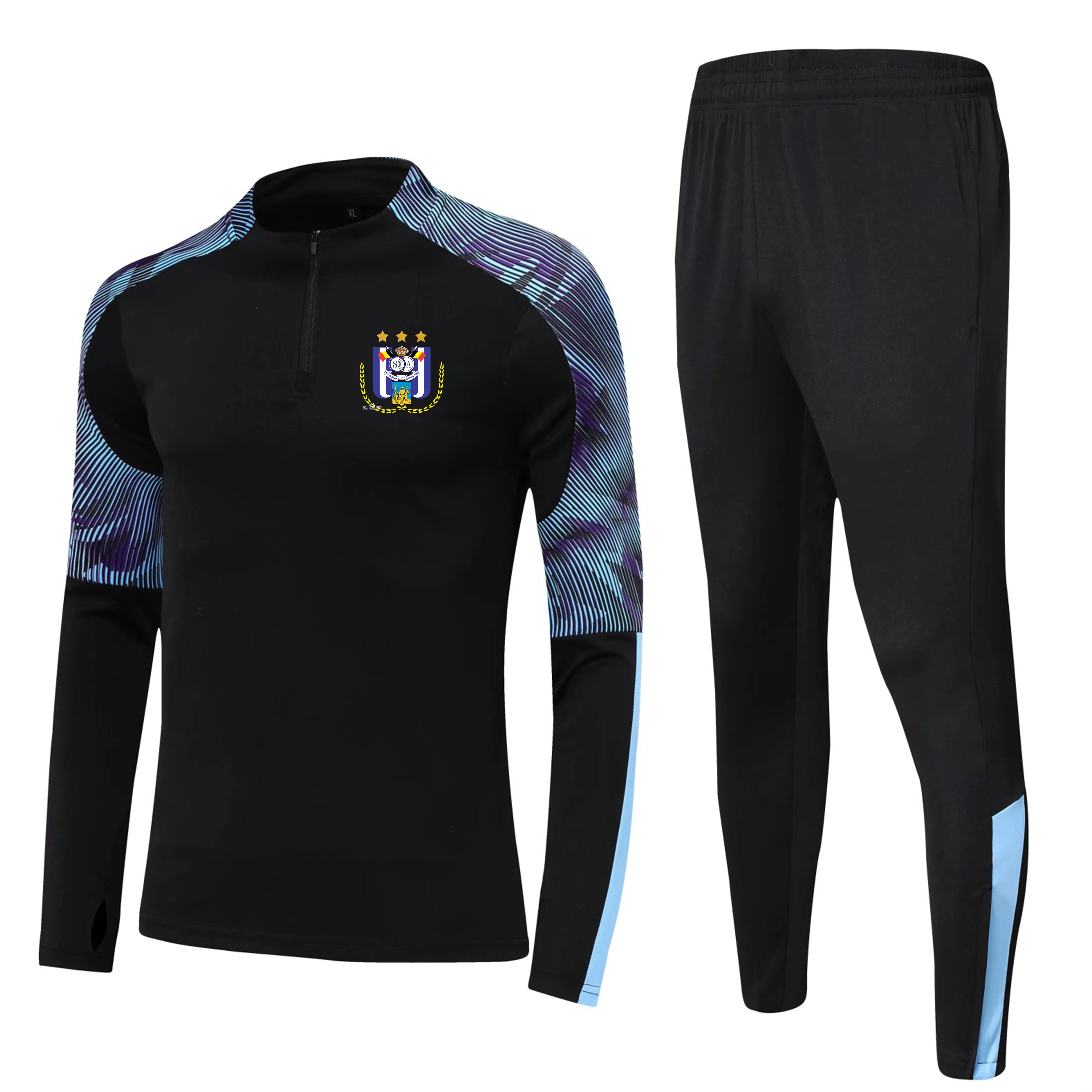 Royal Sporting Club Anderlecht Kids Size 4XS ~ 2XL 레저 트랙 슈트 세트 남자 야외 스포츠 정장 홈 재킷 Jackets Jackets Pant Sportswear Suit