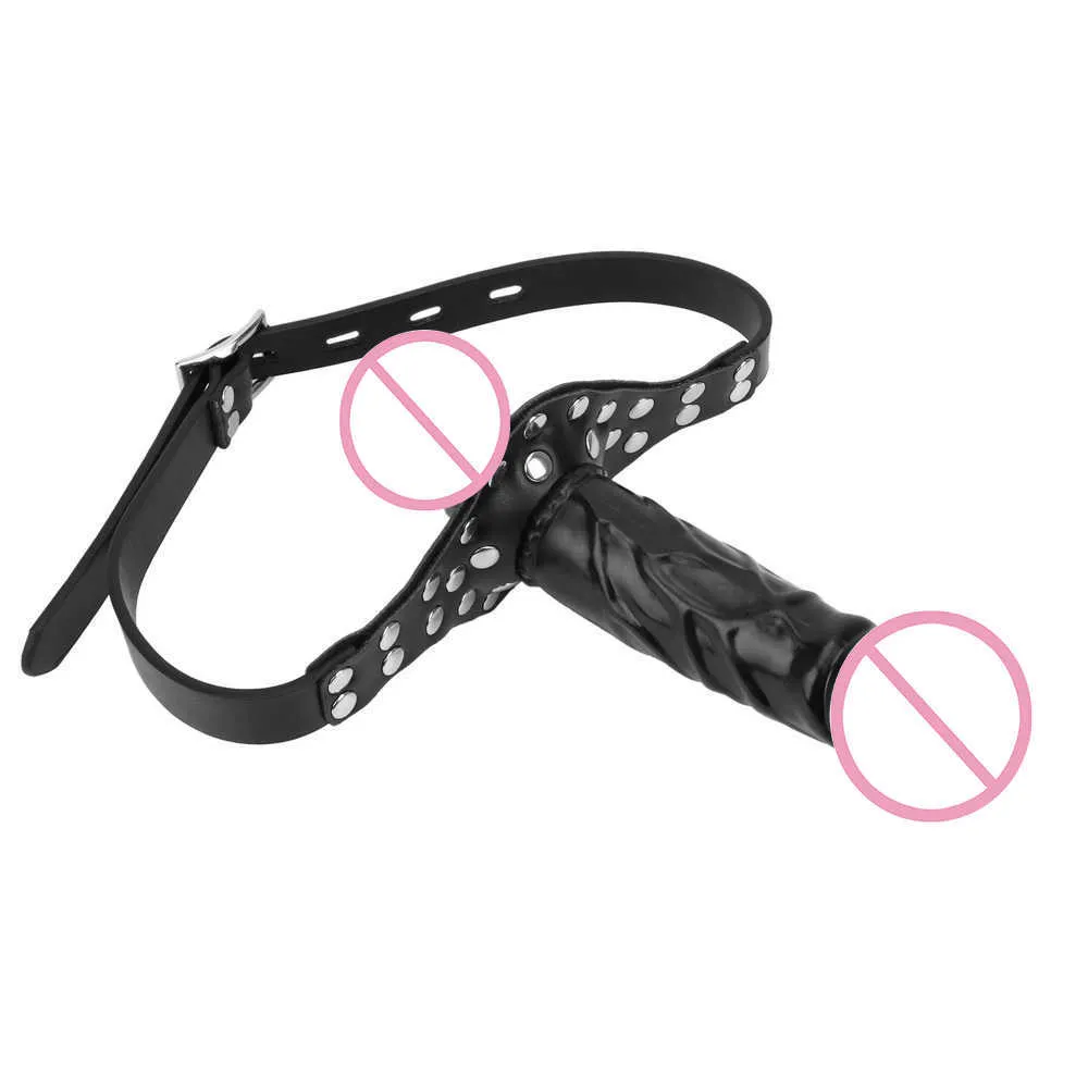 Massage Items upgrade Realistic Penis Dildo Head Strap on Sexy Toys for Couples Adult Games Mouth Gag Double Dildos Bandage261p
