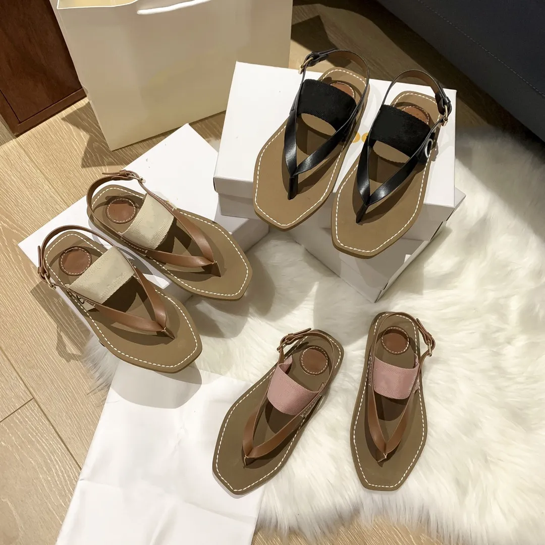 2021 Designer Ladies Slippers Fashion All-match Sandals Letter Embroidered Beach Flip-Flops Black White Pink 34-41