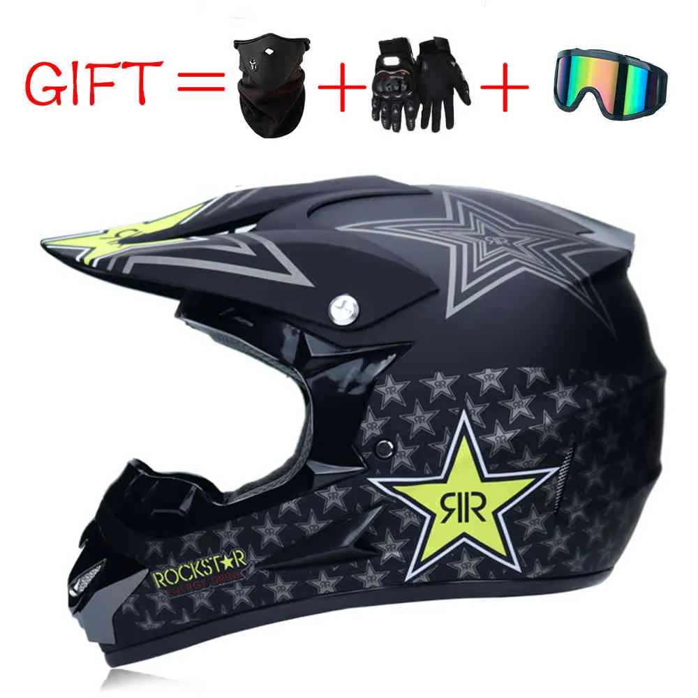 3 cadeaux course tout-terrain rcycle DOT cross Dirt Bike casque intégral Vintage Casco Motocross