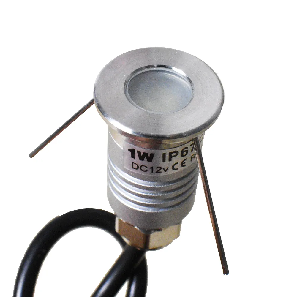 3000K 12V 1W mini LED Lâmpada à terra 120 Ângulo de feixe à prova d 'água à prova d' água subterrânea iluminação minúscula