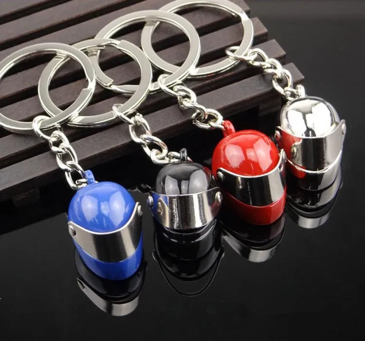 3D Auto Motorrad Fahrradhelm Auto Schlüsselanhänger Ring Keychain Schlüsselanhänger Vier Farbe