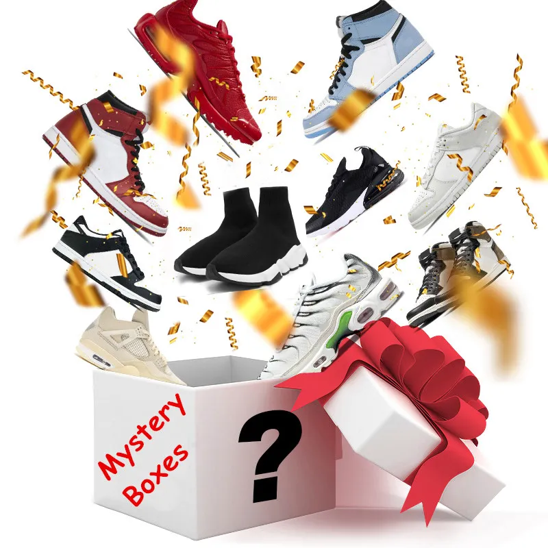 Lucky Mystery Box 100% Surprise Basketball Shoes 4s Running TN Plus Triple S Novelty Christmas Gifts Meest populaire freeshipping