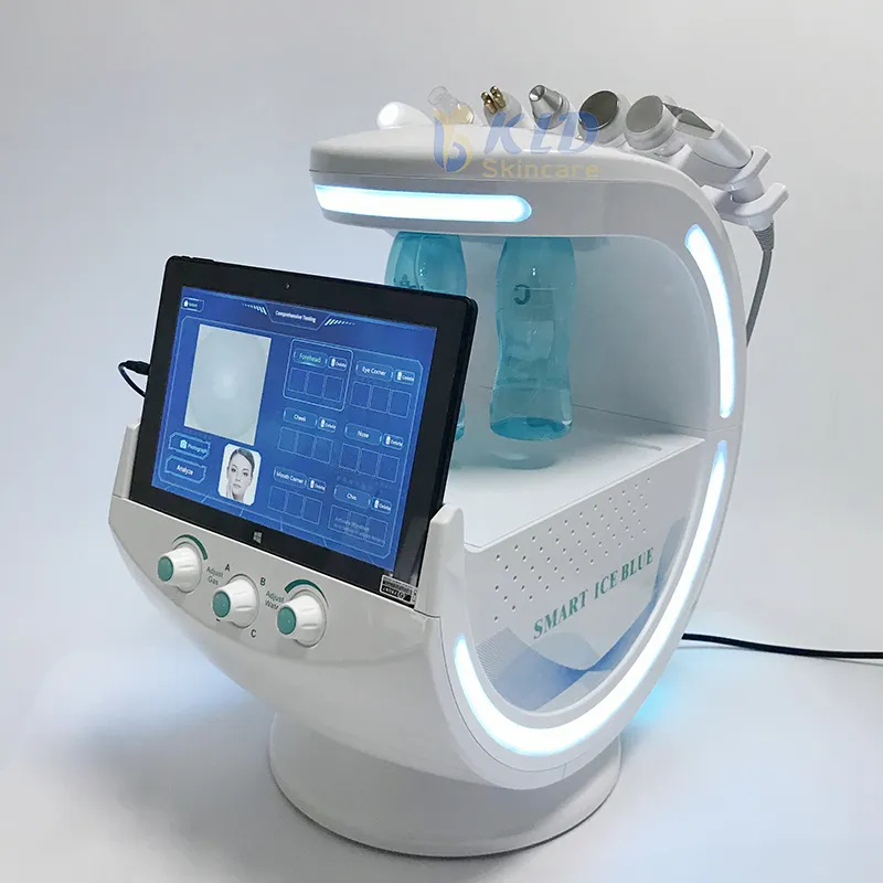 Microdermabrasion oxygen water jet facial Smart 7-in-1 face cleansing equipment with skin analysis