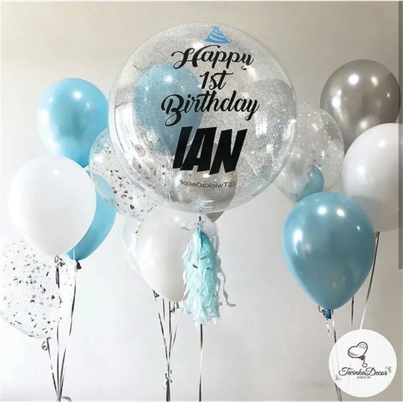 10 Stks Gepersonaliseerde Persoonlijke Stickers voor 18 24 inch Bubble Ballon Valentijnsdag Baby Shower Verjaardag Party Bruiloft Decor 210408