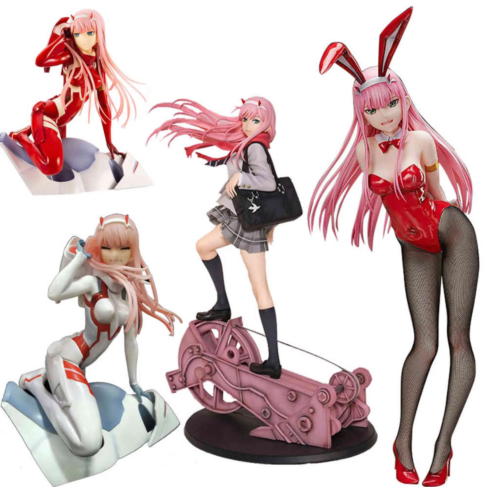 Anime Darling in the FRANXX Sexy Figure Zero Two 02 vêtements rouges Anime PVC Figurines jouet Adulte Collection Modèle Poupée Cadeaux H1105