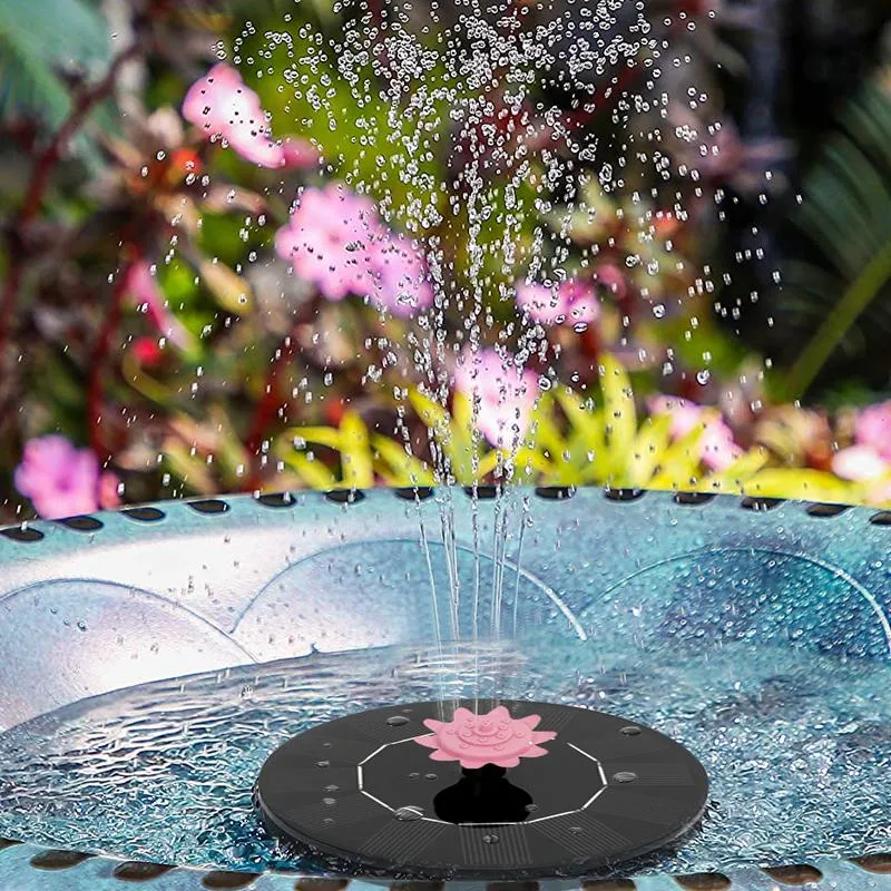 Fontana di acqua solare Bagno per uccelli Pompa galleggiante automatica Giardino Piscina Stagno Decorazioni per esterni