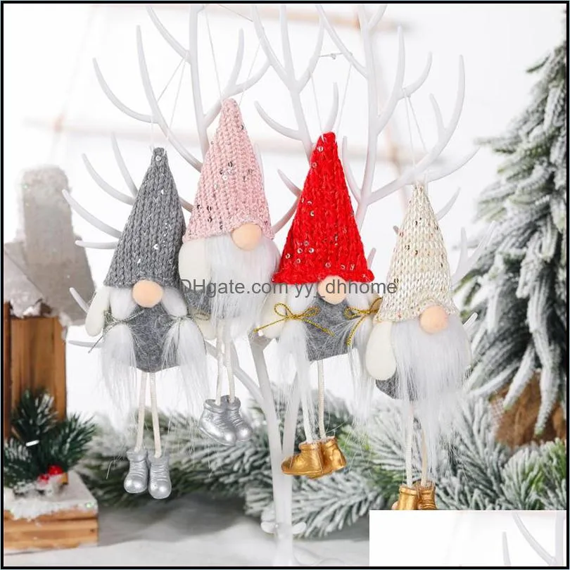 Kerstversiering Feestelijke feestartikelen Home Tuin Decoratie Gnome Santa Doll Hanger Kerstmis Boom Opknoping Ornament Jaar Geschenken Levering