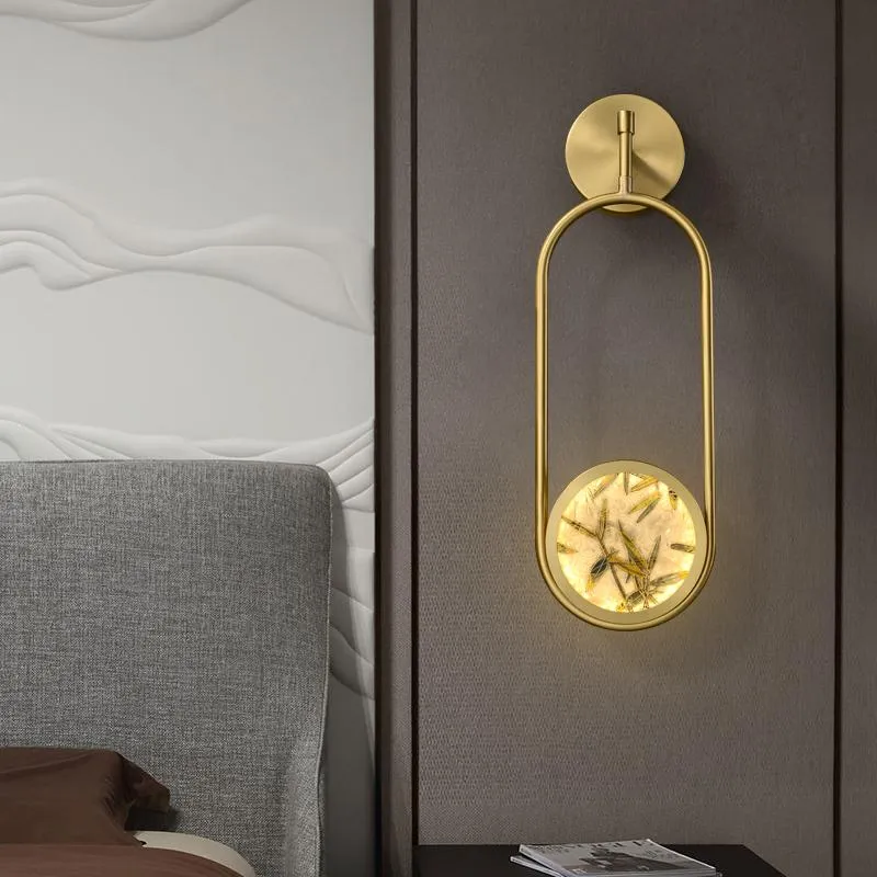 Настенный светильник китайский стиль медный эмаль витраж чайной чай кабинет вход в прихожей спальня кроватью