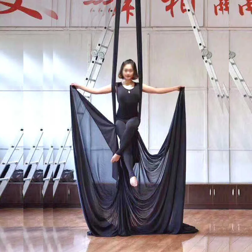 PRIOR FITNESS 6 Meters Yoga Hammock Aerial Silks Fabric for Acrobatic Fly Yoga swing Silk Dance Q0219