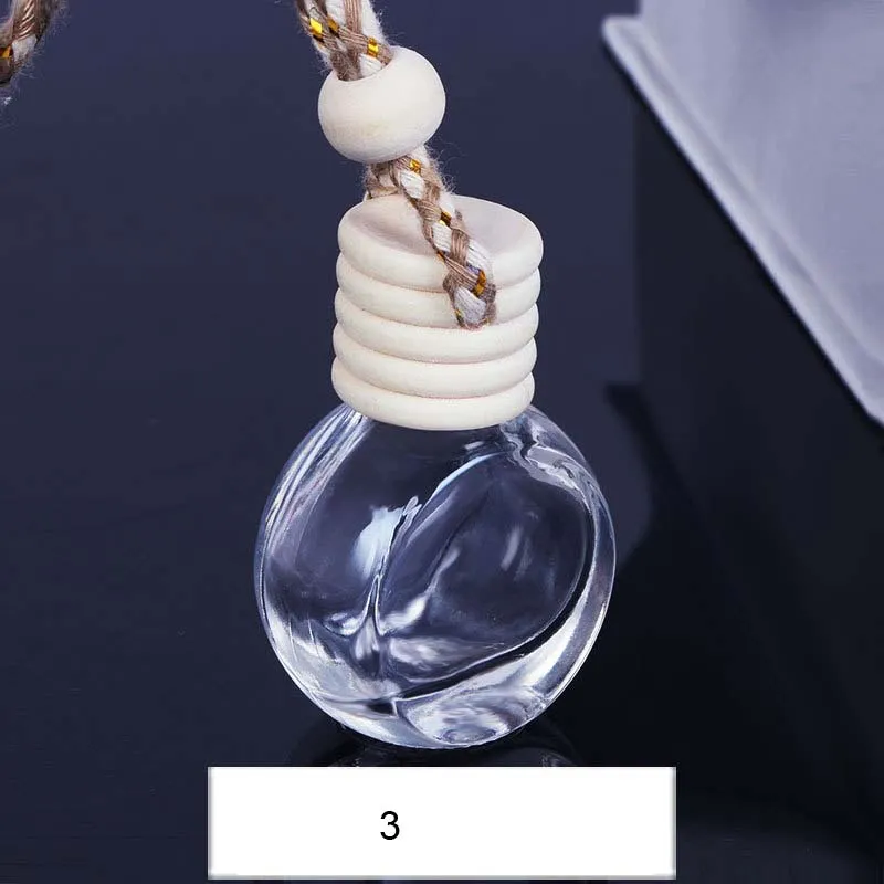 Car Perfume Bottle Glass Decoration for Bags Pendant 8ml Perfume Ornament Air Freshener for Essential Oils Diffuser Fragrance Storage Empty