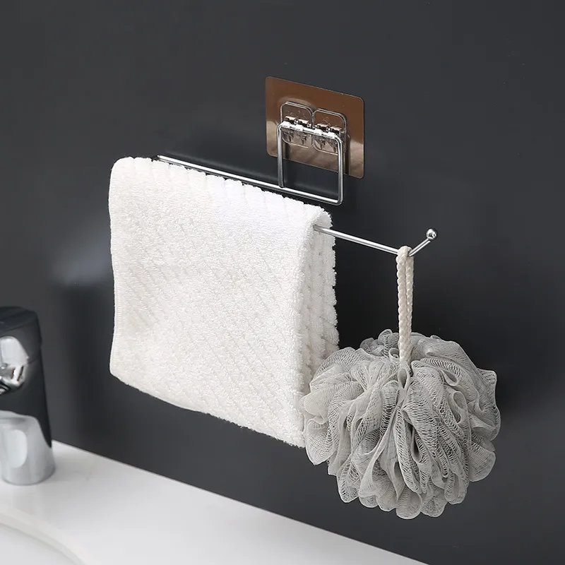 Stainless Steel Self Adhesive Hanging Toilet Paper Holder Bathroom Towel Kitchen Cabinet Roll Paper Rack Holders Home Wall Storage Racks HY0328