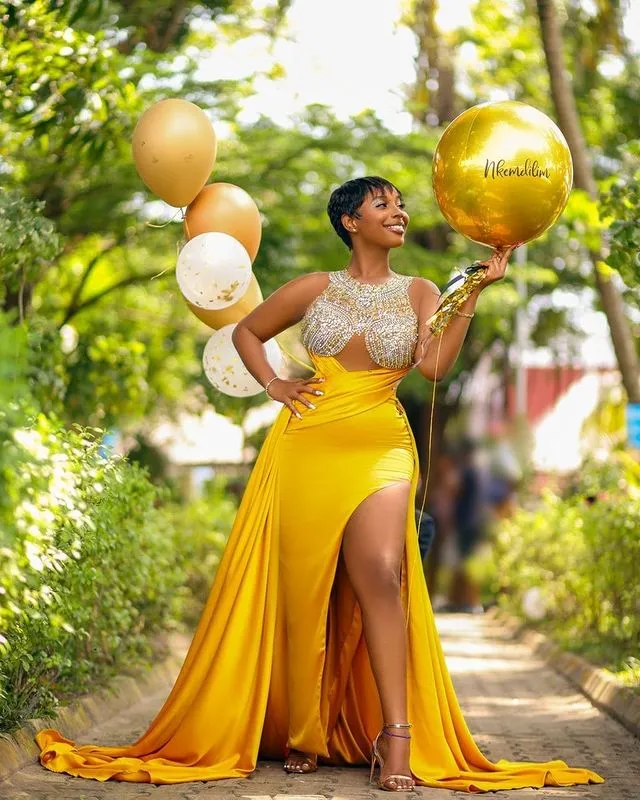 Yellow gold gowns cheap
