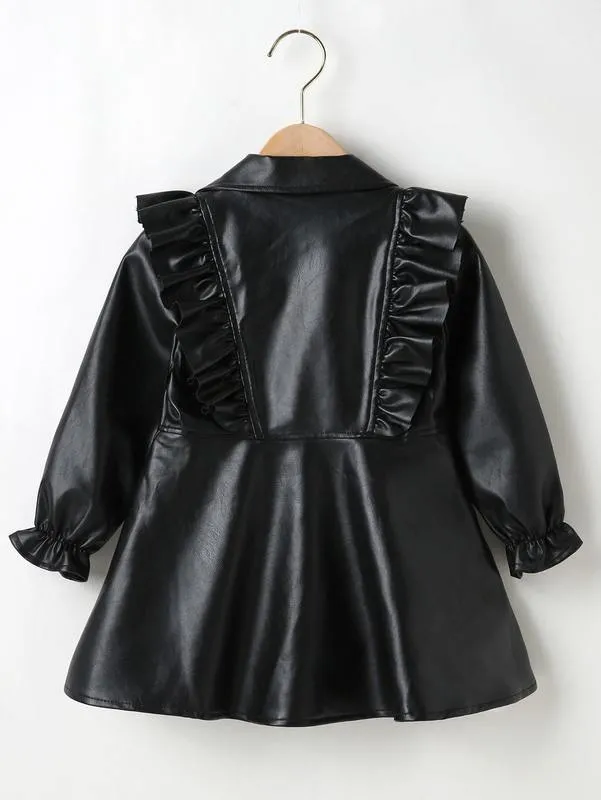 slim fit dress slacks Toddler Girls Velvet Ruffle Fall Winter Dress – Miipat Official Site