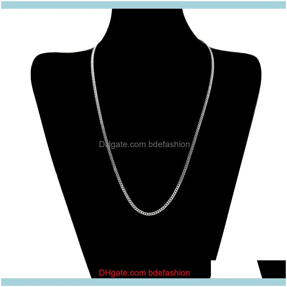 Hip Hop Men Chain Fashion Silver Gold Plated 3mm*20/24inch 5mm*30inch  cuban link chain Alloy Jewelry Accessories