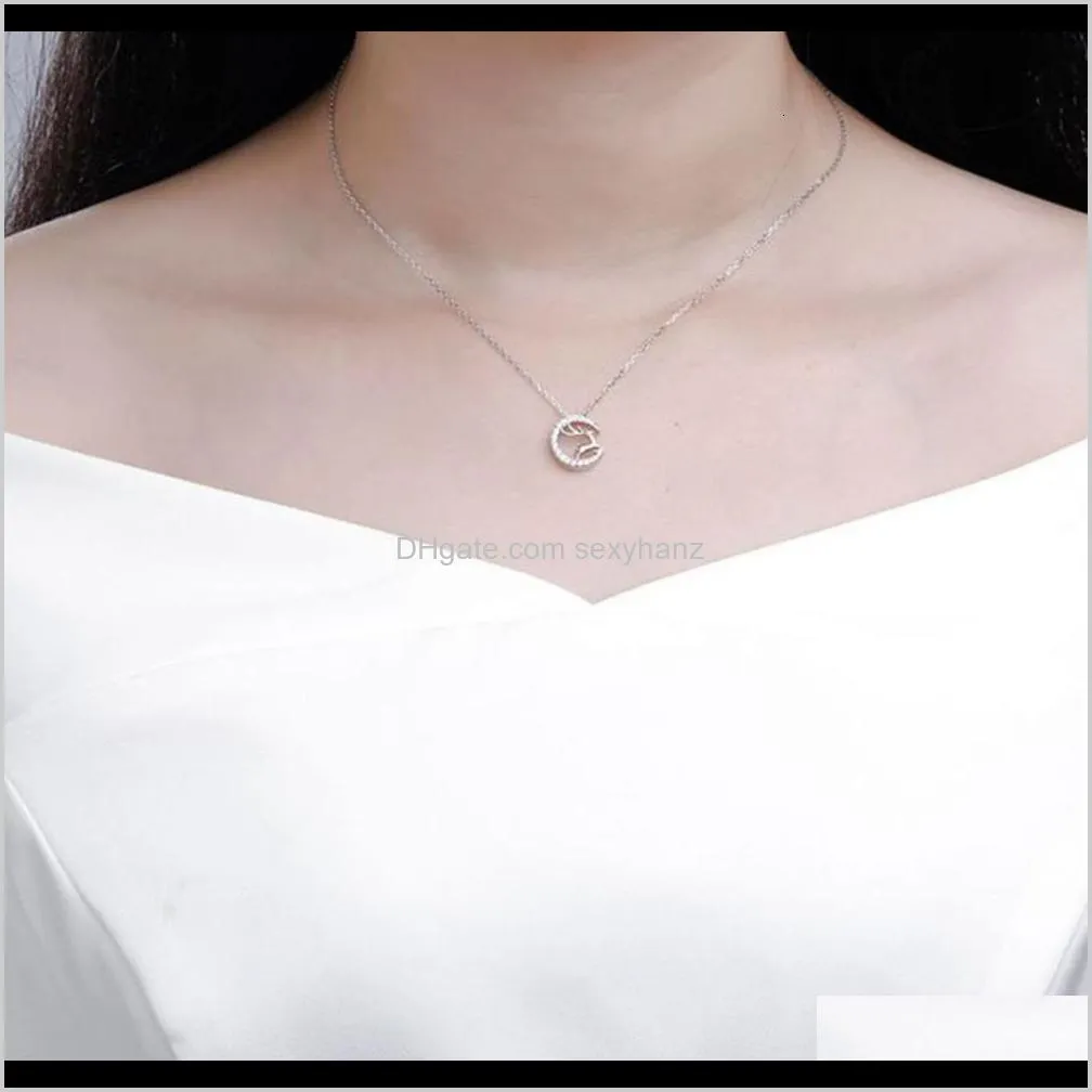Pendant Necklaces & Pendants Jewelry Drop Delivery 2021 All The Way With Your S925 Sterling Sier Necklace, Female Clavicle Chain, Elk Design
