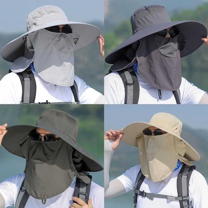 Windproof Outdoor Flap Cap With Wide Brim For Neck And Hat With Face Shield  Ideal For Hiking, Fishing, And Sunshade From Lujieqz, $15.39