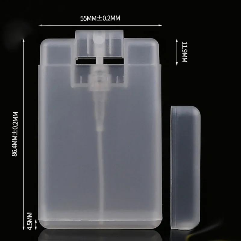 Card Shape Perfume Spray Bottles Natural Color 20ml PP Plastic Empty Cosmetic Container Refillable Atomizer Wholesale