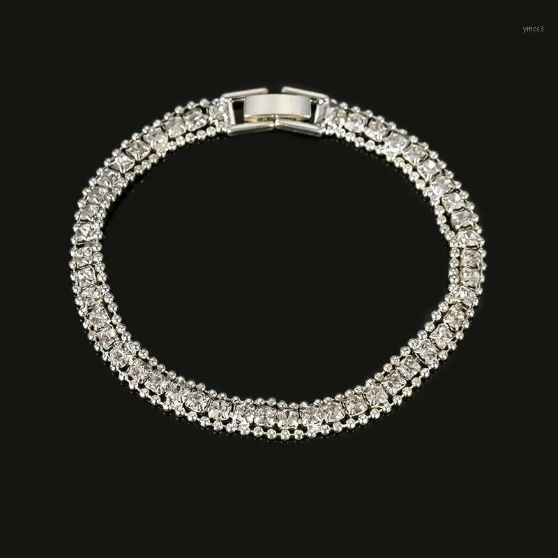 Luksusowy kryształowy łańcuch bransoletki biżuterii dla Lady Girl Rhinestone Elegancki bal