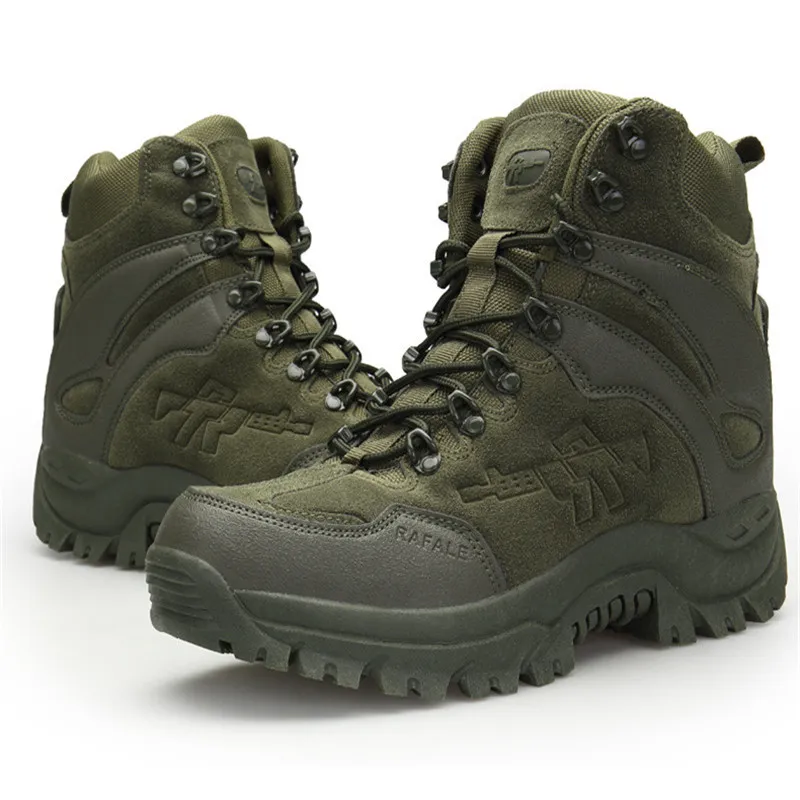 10Pieces/Lot2022 Stivaletti militari tattici Uomo Esercito Caccia Trekking Campeggio Lavoro Desert Boots Bot Scarpe casual in pelle invernale Verde