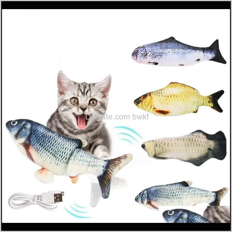 30cm electronic pet cat toy electric usb charging simulation fish toys for dog cat chewing playing biting supplies dropshiping 201217