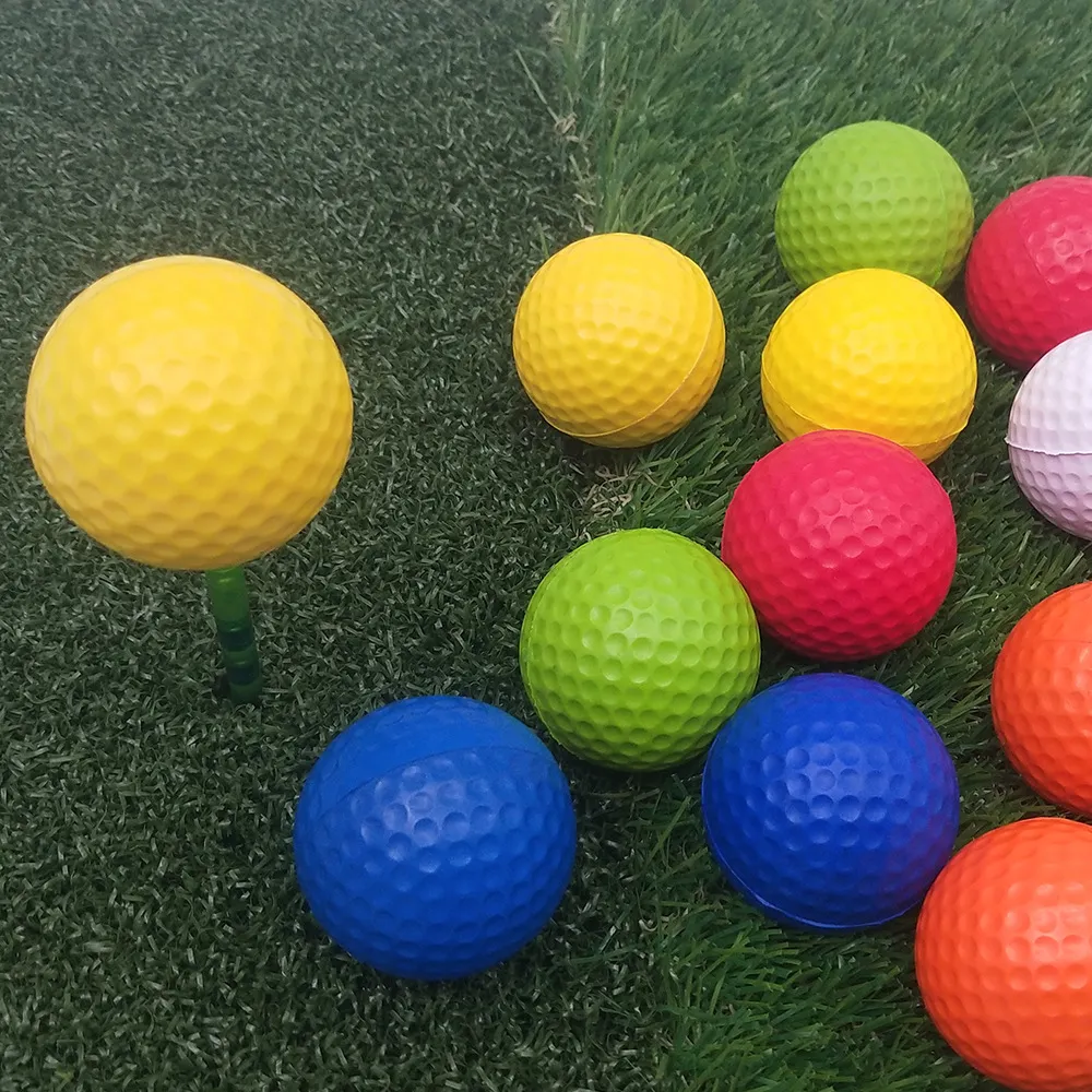 PU Foam Golf Balls Yellow Sponge Elastic Indoor Outdoor Practice Training