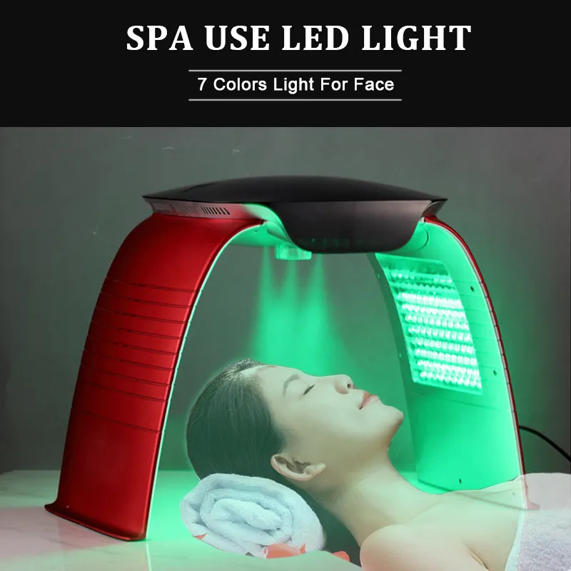 7 Färg LED PDT Lätt hudvård Skönhetsmaskin Facial Spa Therapy Rejuvenation Acne Ta bort