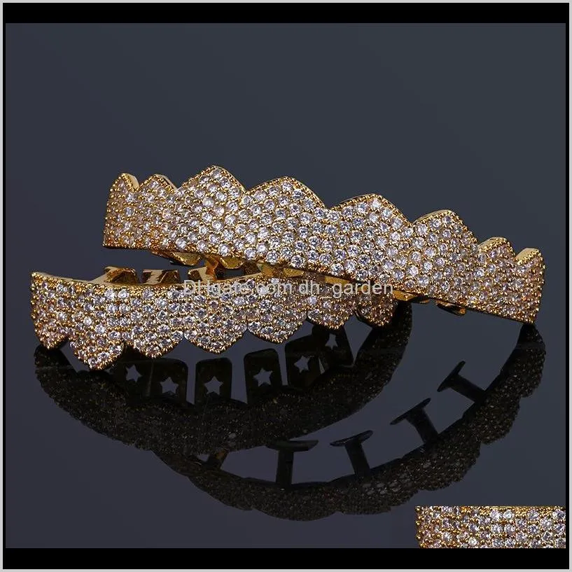 Grillz, Dental Body Drop Delivery 2021 Hip Hop Jewelry Hipsters Diamond Dientes Grillz Teeth Gold Luxury Designer Iced Out Grills Hiphop Rapp