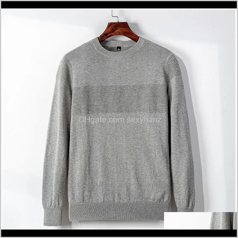 mrmt 2020 brand new autumn men`s tshirt sweater knitting shirt fashion t-shirt for male round-collar pullover pure color qyljef