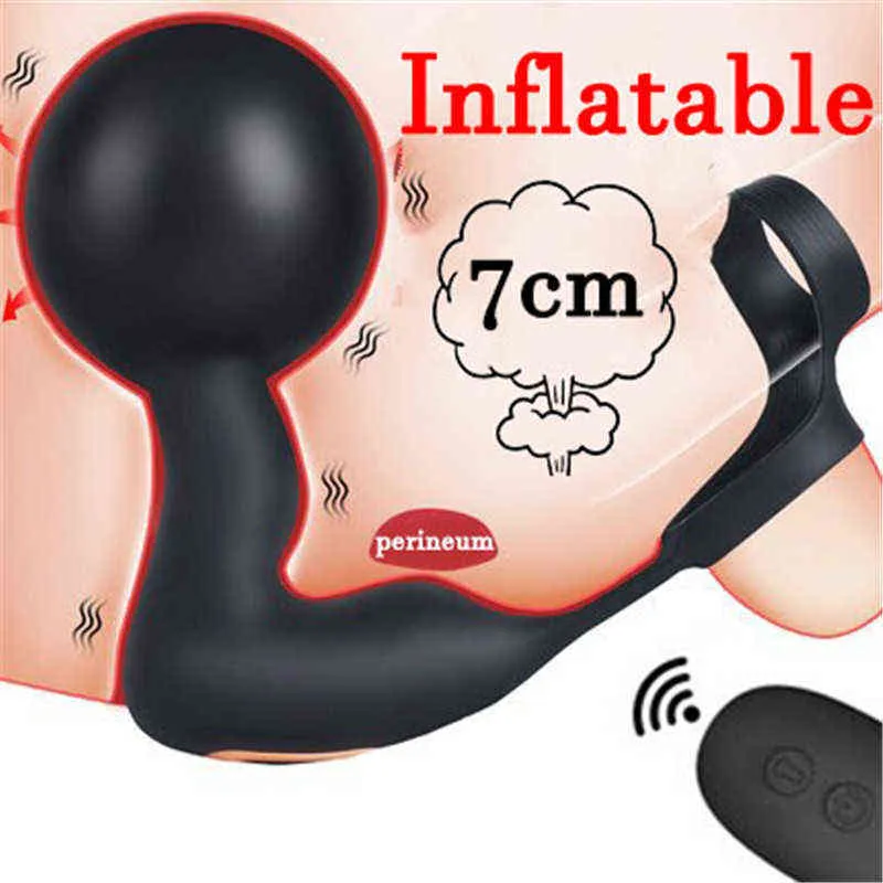 NXY Analspielzeug Sex Shop Neues riesiges aufblasbares Prostata-Massagegerät G-Punkt-Stimulation Männlicher vibrierender Butt Plug Vibrator Spielzeug für Männer Homosexuell 1125