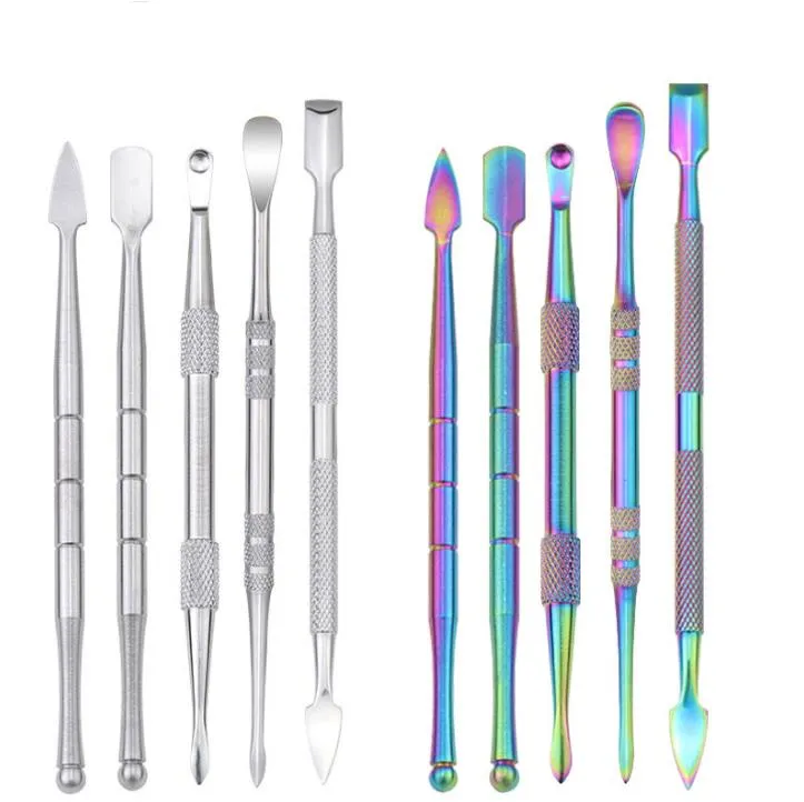 Colorful Stainless Steel vape Dabber Tool Rainbow Concentrate Wax Oil Pick Tools for Dry Herb dab Skillet SN6174
