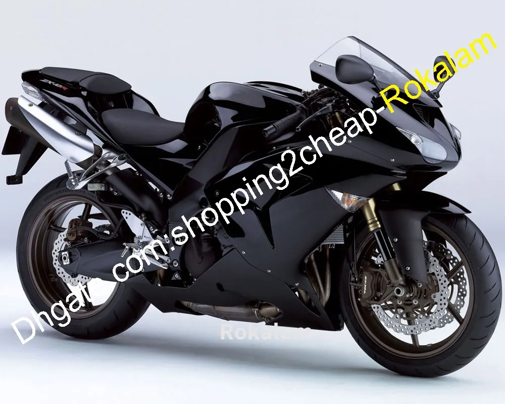 Kawasaki Ninja ZX-10R 2006 2007 ZX10R 06 07 ZX 10R 블랙 오토바이 페어링 키트 (사출 성형)