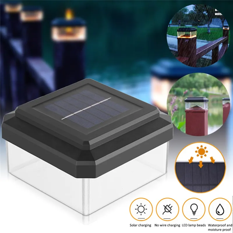 Solar Post Cap Light Fence lamp outdoors Waterproof Landscape Lights column headlight Path Deck Square Decor Night Lamps