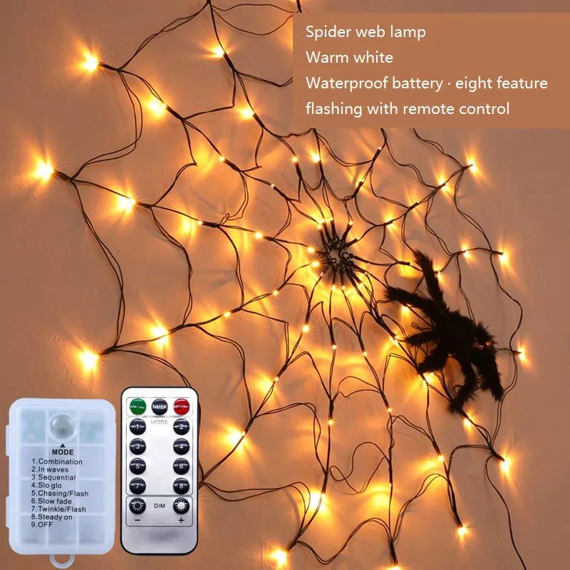 Party Supplies Halloween decorations LED spider web lights indoor and outdoor atmosphere layout props remote control light