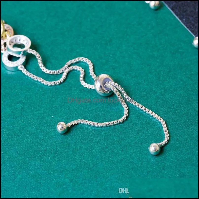 Sliding Tennis Chain Cubic Zirconia CZ Heart Charm Bracelets Wedding Bride Bracelet Jewelry Gift Minimalist Jewelry