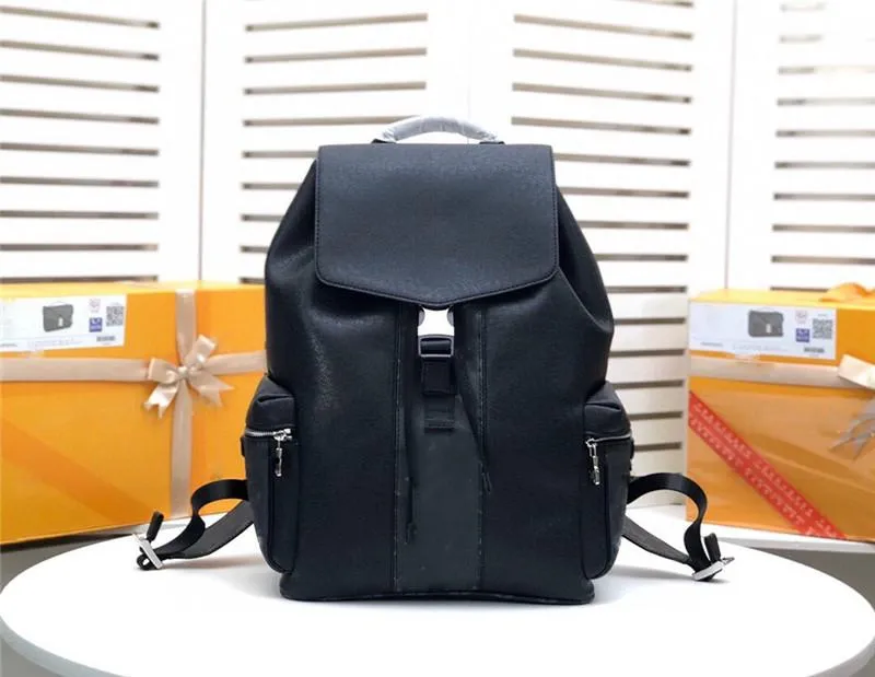 Designer Luxury luis handbags purse OUTDOOR Schoolbag Backpacks Taiga Eclipse Leather Backpack M30417 Size:37x45x19CM