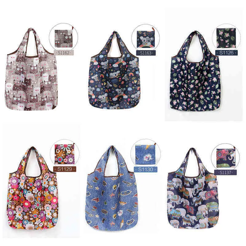 Nxy Shopping Bags Juego De 6 Piezas Bolsa Compra Ecolgica Reutilizable Plegable Tamao Pequeo Alta Calidad Con Asa 0209