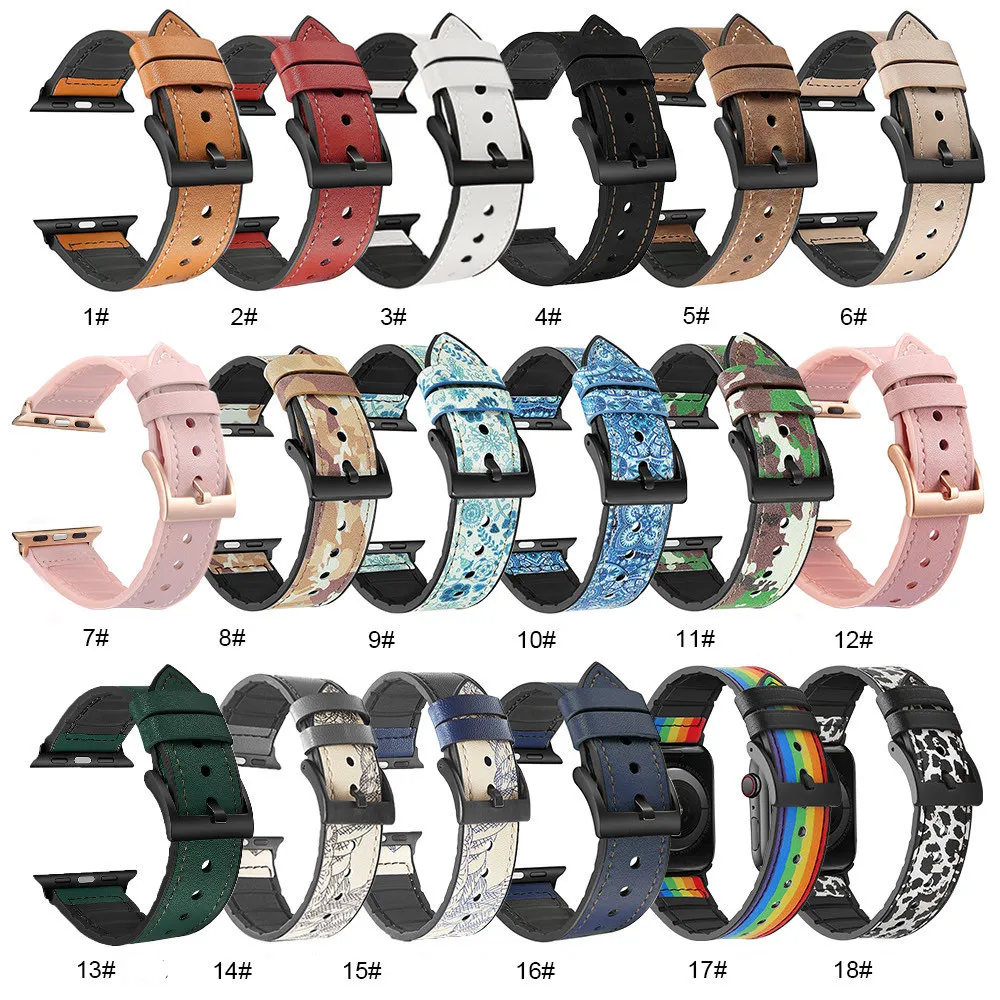 siliconeleather strap for apple watch band 44 mm 40mm iwatch band 38mm 42mm watchband bracelet apple watch series se 6 5 4 3