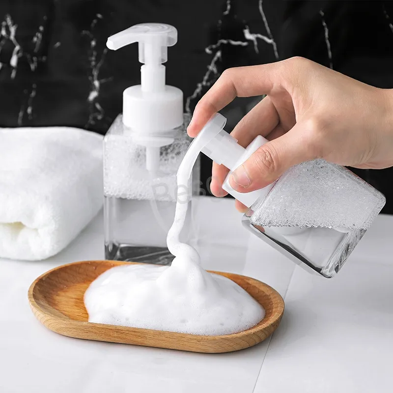 250ml 450ml Mousse Cream Bubbler Bottle Facial Cleanser Shower Gel Transparent Skum Pump Flaskor Travel Hand Soap Bottling BH5496 WLY