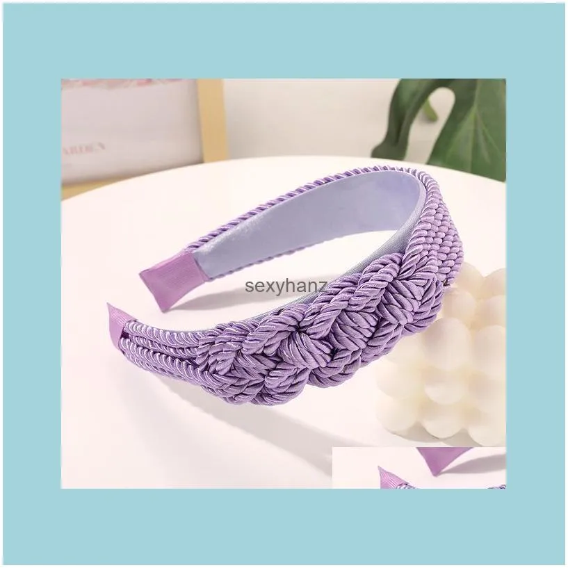 Braided Twist Headbands Women Wide Solid Color Hair Bands Hair Hoop Fashion Handmade Hairbands Hair Accessories