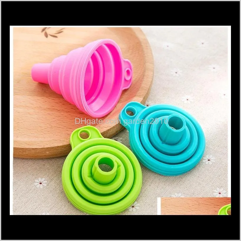portable silicone collapsible style funnel mini foldable hopper folding funnel kitchen gadgets tool shipping wen5492
