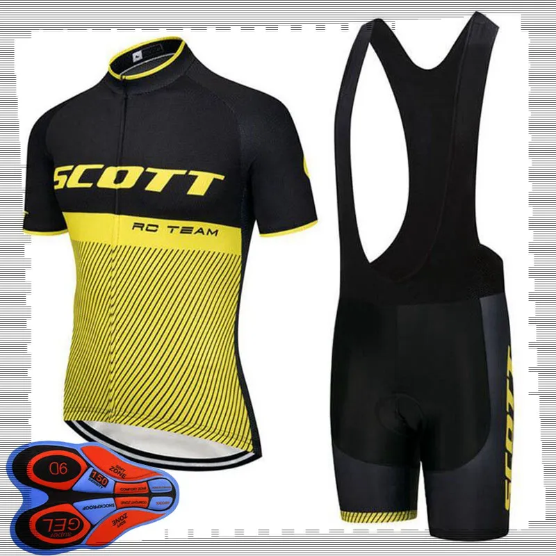 SCOTT team Cycling Short Sleeves jersey (bib) shorts sets Mens Summer Respirant Route vélo vêtements VTT vélo Tenues Sport Uniforme Y210414175