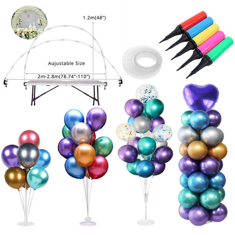 Ballons Accessories Balloons Stand Holder Column Stick Balloon Arch Baloon Chain Birthday Baby shower Wedding Party Supplies 210626