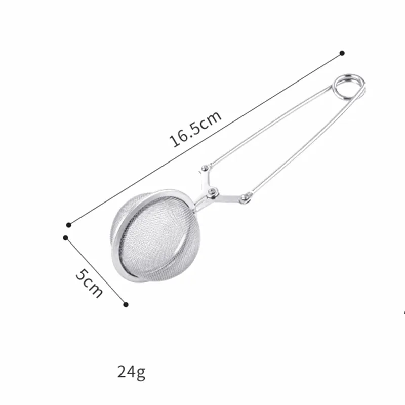 Folha solta chá infuser bola de fuga de vazamento de aço inoxidável alça longa bule spice spice filtro ss304 ferramentas de cozinha zzze8290