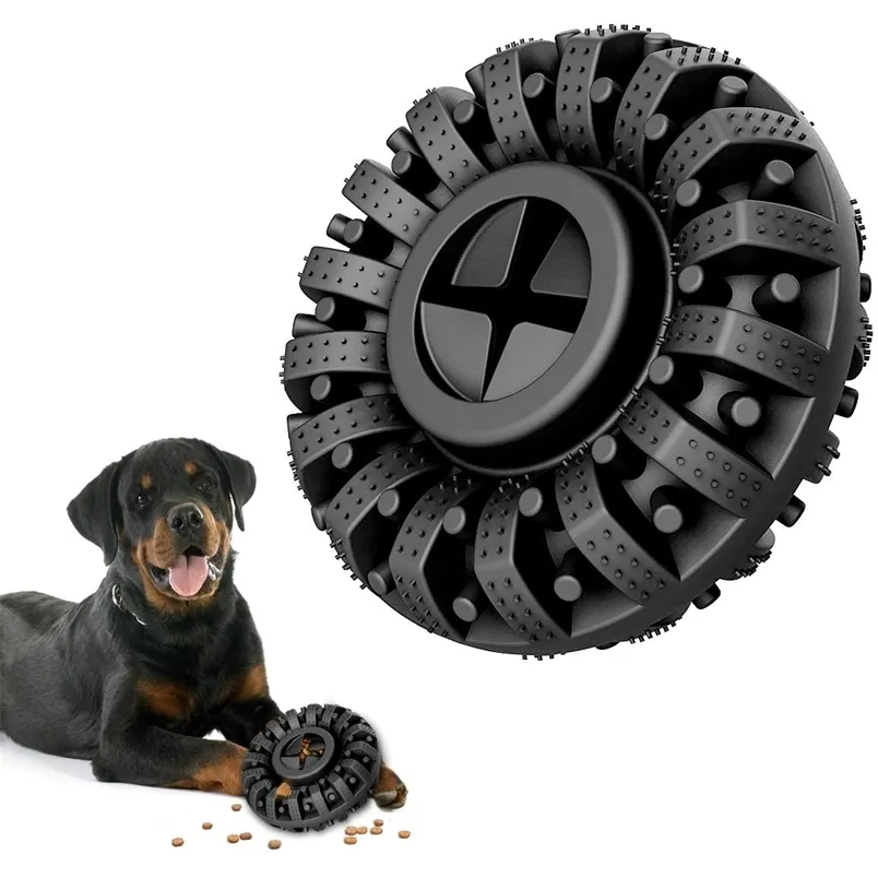 Jouet pour distributeur de friandises indestructible en caoutchouc naturel durable pour chiens, mâcheurs à mâcher de race moyenne et grande 211111