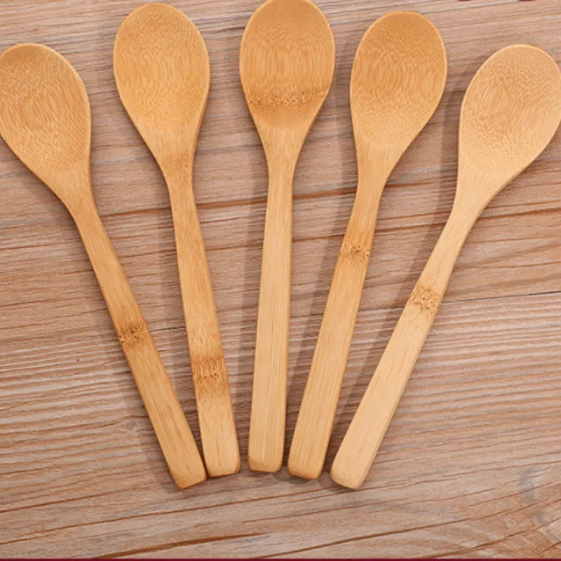 20*4cm Handmade Natural Bamboo Soup Ice Cream Long Spoons For Wedding Party Home Kitchen Dining Bar